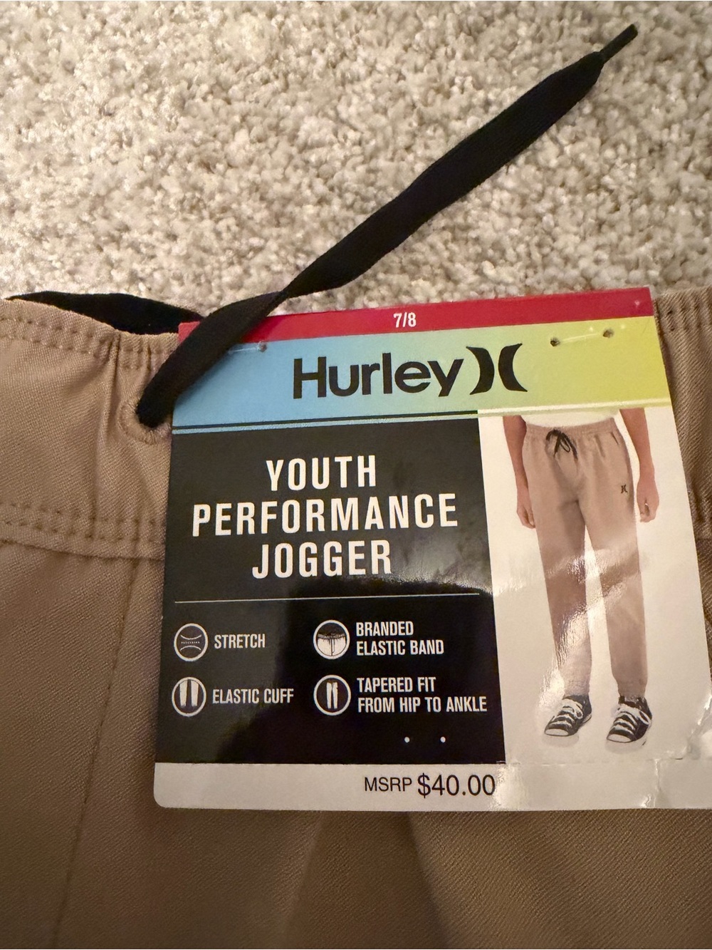 Hurley Youth Performance Joggers - Khaki/Tan